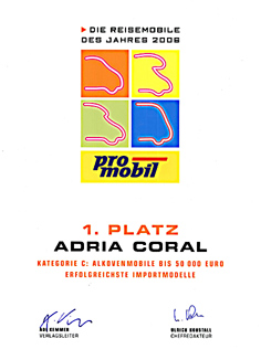 1. Platz Adria Coral